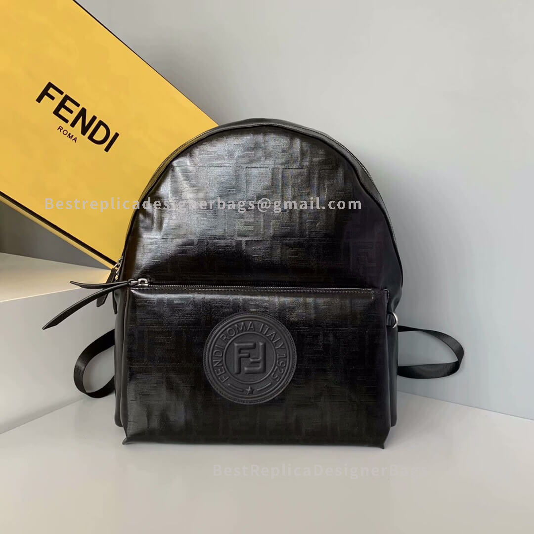 Fendi Black Leather Backpack 2363